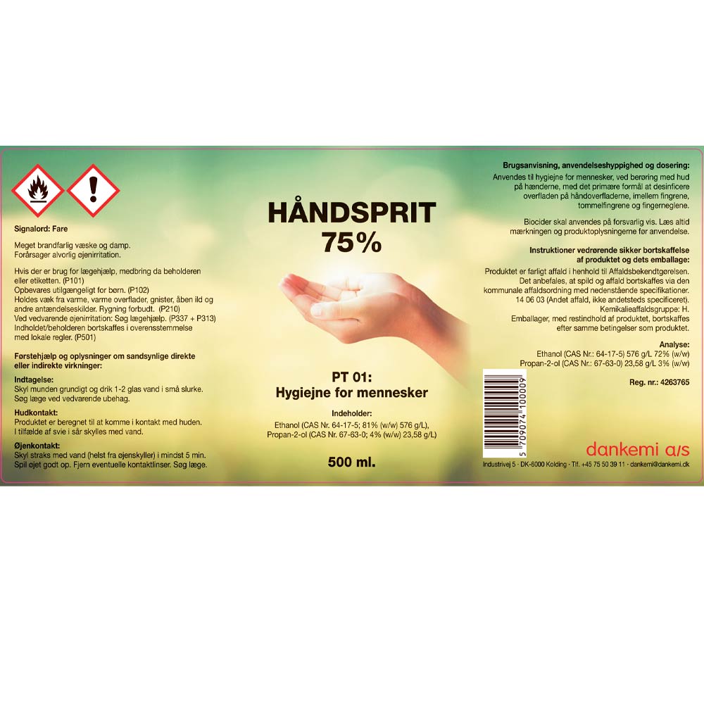 75% - A/S hygiejne og desinfektion